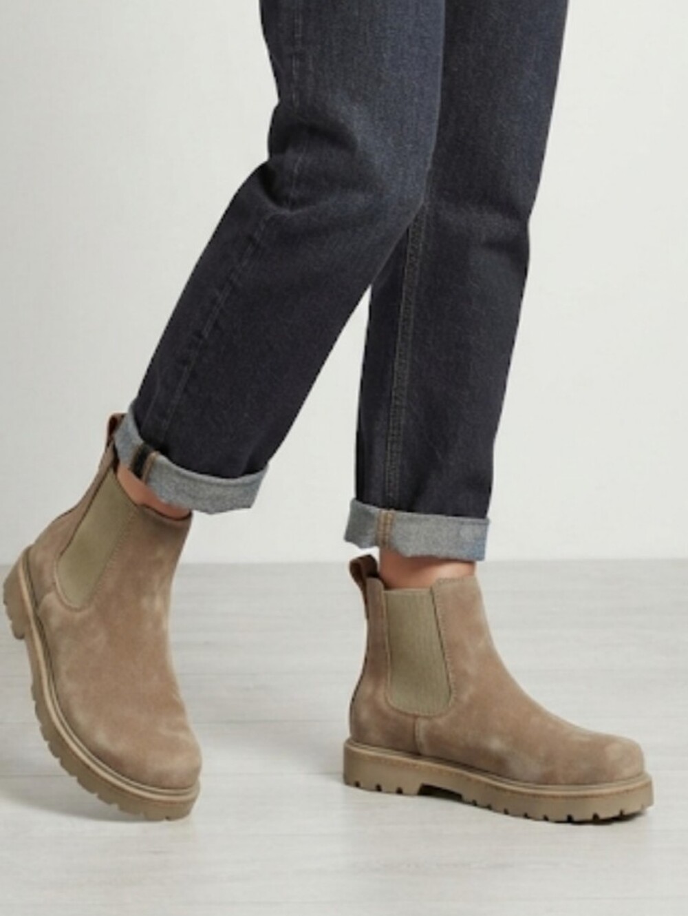 NWOB Birkenstock Women High Top Suede Platform Taupe Boots Shoes Sz 38/7 Regular